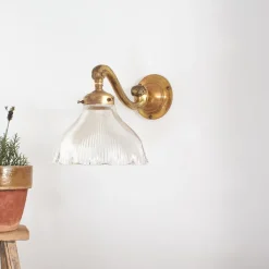 Hot Pamono Antique Glass Wall Light from Holophane, 1950s