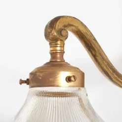Hot Pamono Antique Glass Wall Light from Holophane, 1950s