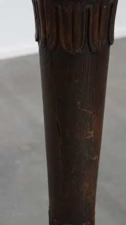 Discount Pamono Antique Hand-Carved Wooden Floor Lamp with Lion's Head