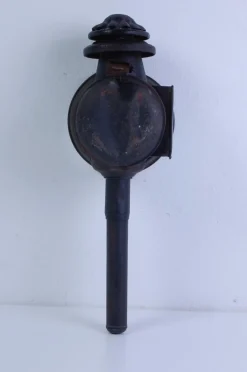 New Pamono Antique Iron Carriage Lantern Lamp with Candle Torch, 1890s