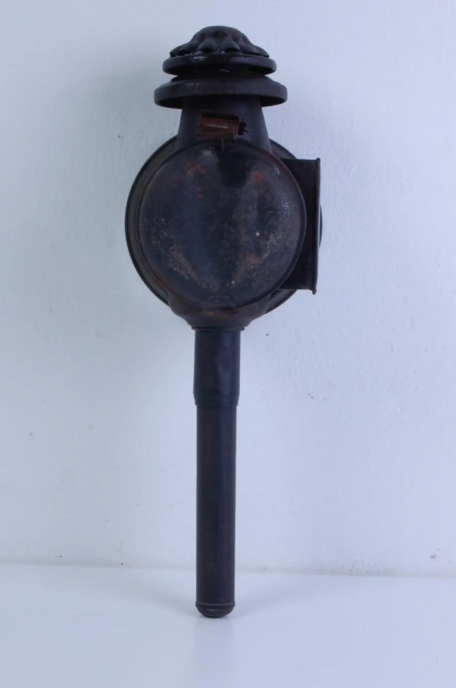 New Pamono Antique Iron Carriage Lantern Lamp with Candle Torch, 1890s