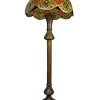 Clearance Pamono Antique Islamic Syrien Brass Floor Lamp with Hand Painted Camel Skin Leather Lampshade, 1930s
