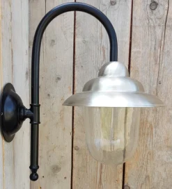 Outlet Pamono Antique Italian Black Pewter Outdoor Wall Lamp