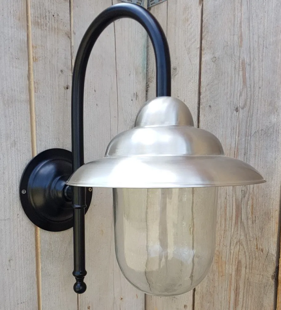Outlet Pamono Antique Italian Black Pewter Outdoor Wall Lamp
