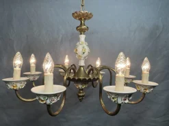 Discount Pamono Antique Italian Chandelier with Ceramic Detail