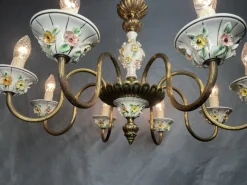 Discount Pamono Antique Italian Chandelier with Ceramic Detail
