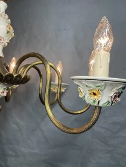 Discount Pamono Antique Italian Chandelier with Ceramic Detail