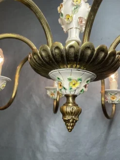 Discount Pamono Antique Italian Chandelier with Ceramic Detail