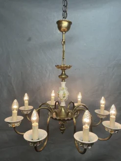 Discount Pamono Antique Italian Chandelier with Ceramic Detail