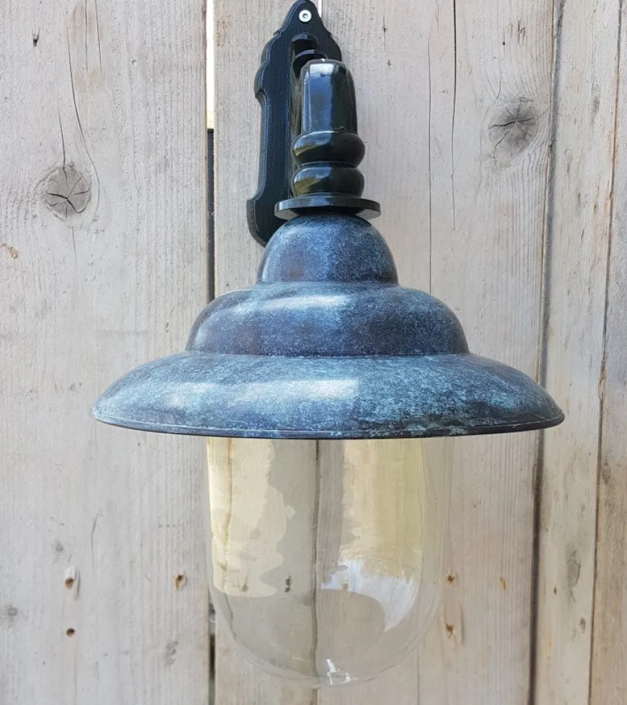 Sale Pamono Antique Italian Green Copper Patina Outdoor Wall Lamp
