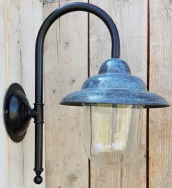 Outlet Pamono Antique Italian Green Copper Patina Outdoor Wall Lamp