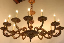 Hot Pamono Antique Italian Oval Chandelier in Brass, 1920s