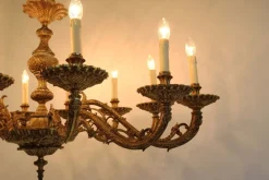 Hot Pamono Antique Italian Oval Chandelier in Brass, 1920s