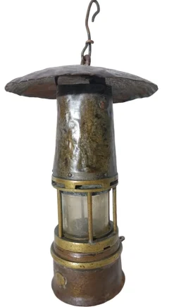 Discount Pamono Antique Miners Lamp in Bronze