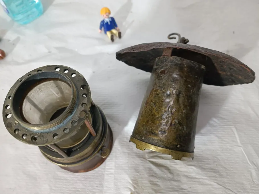 Discount Pamono Antique Miners Lamp in Bronze