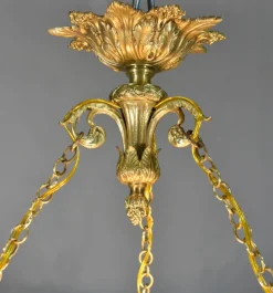 New Pamono Antique Napoleon III French Empire Chandelier in Bronze and Alabaster