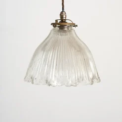Clearance Pamono Antique Reclaimed Glass Pendant from Holophane, 1940s