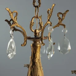 Online Pamono Antique Rococo Style Bronze and Crystal Chandelier, Italy, 20th Century