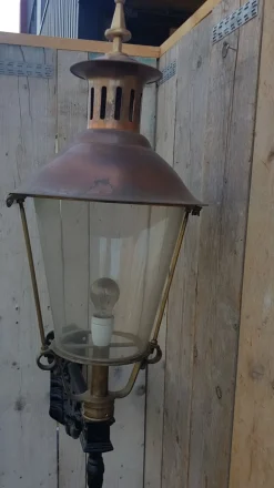 Clearance Pamono Antique Round Cast Iron and Copper Wall Lantern