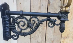 Clearance Pamono Antique Round Cast Iron and Copper Wall Lantern