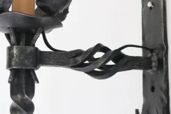 New Pamono Antique Spanish Gothic Revival Wall Lights in Wrought Iron, 1920, Set of 6