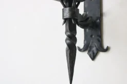 New Pamono Antique Spanish Gothic Revival Wall Lights in Wrought Iron, 1920, Set of 6