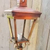 Hot Pamono Antique Square Cast Iron and Copper Wall Lantern
