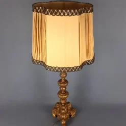 Best Pamono Antique Table Lamp in Wood and Brass, 1890s