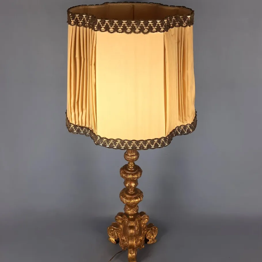 Best Pamono Antique Table Lamp in Wood and Brass, 1890s