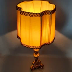 Best Pamono Antique Table Lamp in Wood and Brass, 1890s