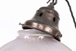 Discount Pamono Antique Three-Part Holophane Pendant Light, 1920s