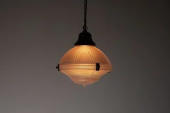Discount Pamono Antique Three-Part Holophane Pendant Light, 1920s
