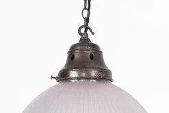 Discount Pamono Antique Three-Part Holophane Pendant Light, 1920s