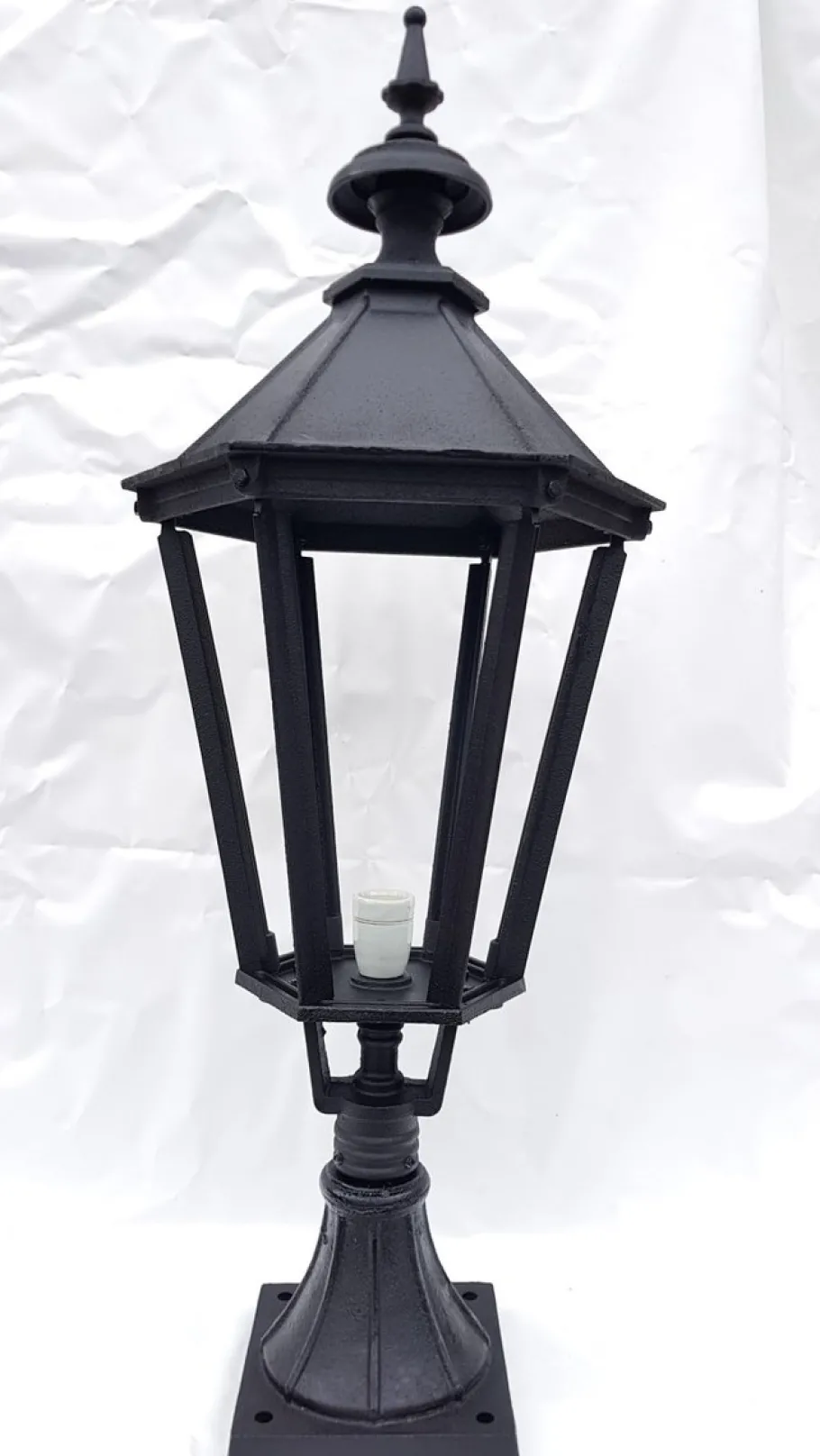 Outlet Pamono Antique Victorian Cast Iron Pillar Lamp Lantern on Base Outdoor Lamp