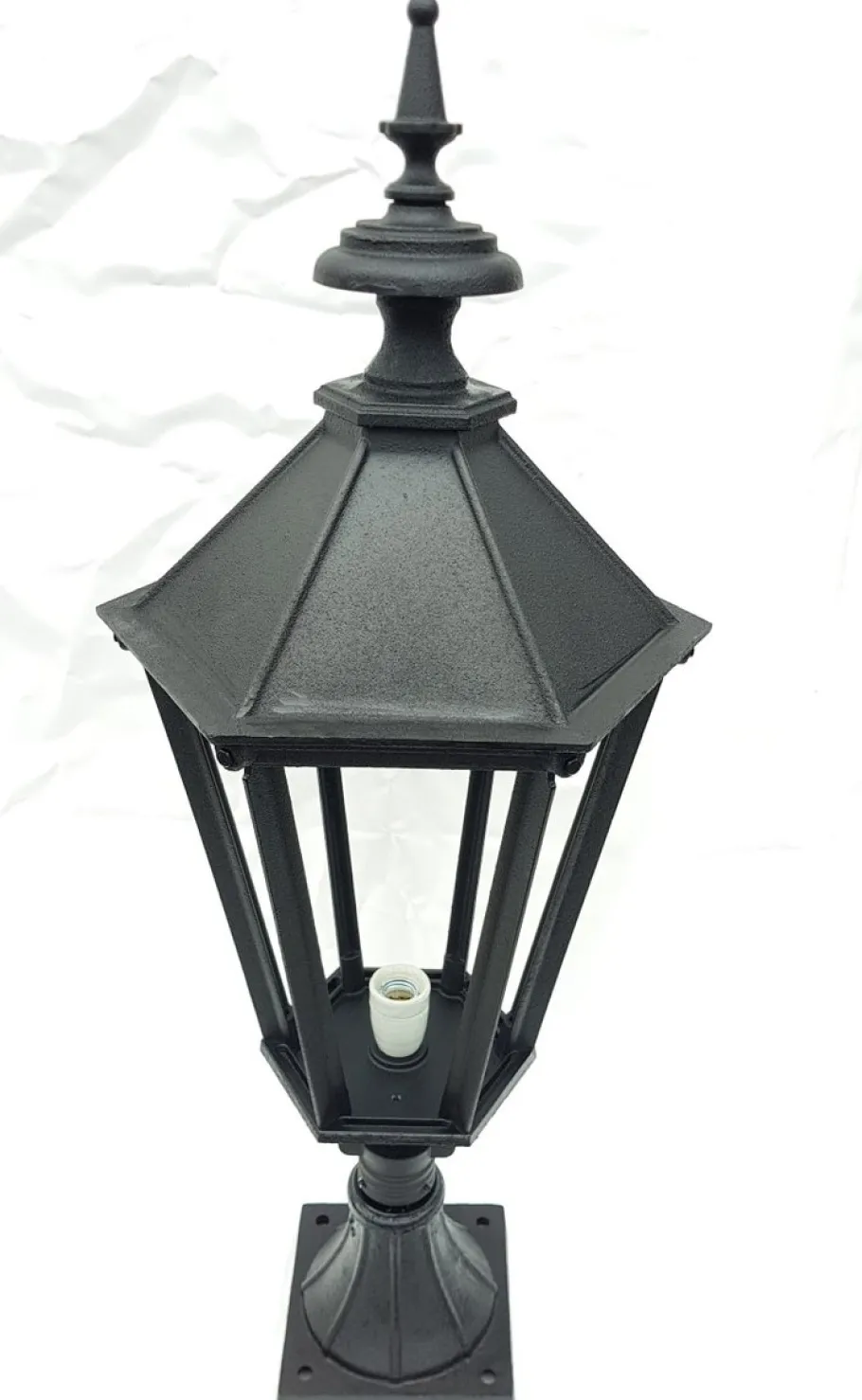 Outlet Pamono Antique Victorian Cast Iron Pillar Lamp Lantern on Base Outdoor Lamp
