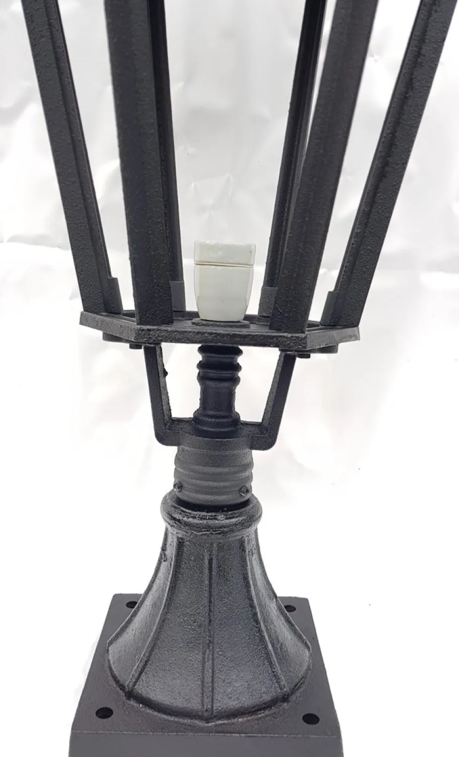 Outlet Pamono Antique Victorian Cast Iron Pillar Lamp Lantern on Base Outdoor Lamp