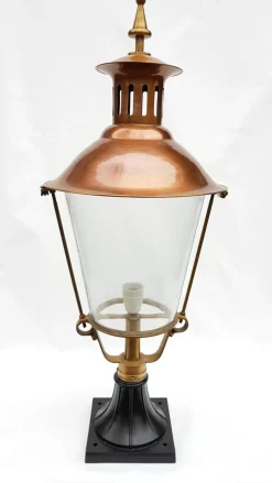 Online Pamono Antique Victorian Classic Copper Pillar Lamp Lantern on Base Outdoor Lamp