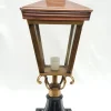 Clearance Pamono Antique Victorian Classic Copper Pillar Lamp Lantern on Base Outdoor Lamp
