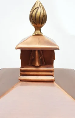 Clearance Pamono Antique Victorian Classic Copper Pillar Lamp Lantern on Base Outdoor Lamp