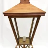 New Pamono Antique Victorian Classic Copper Pillar Lamp Lantern on Base Outdoor Lamp