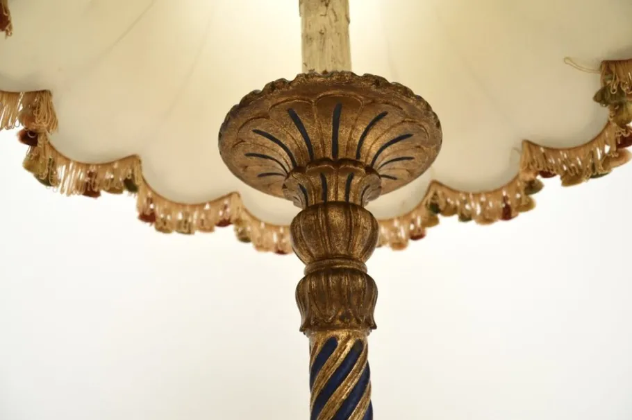 Best Pamono Antique Victorian Gilt Wood Floor Lamp, 1890s