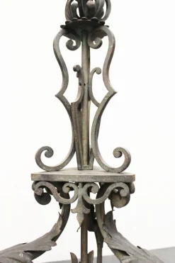 Discount Pamono Antique Wrought Iron Ground Lamp, 1890s