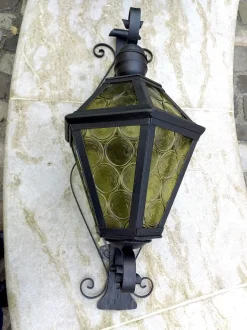 Clearance Pamono Antique Wrought Iron Lantern Wall Light
