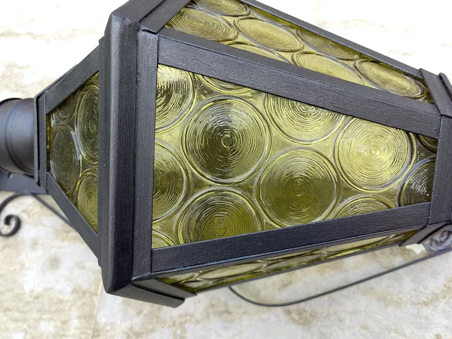 Clearance Pamono Antique Wrought Iron Lantern Wall Light