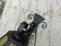 Clearance Pamono Antique Wrought Iron Lantern Wall Light