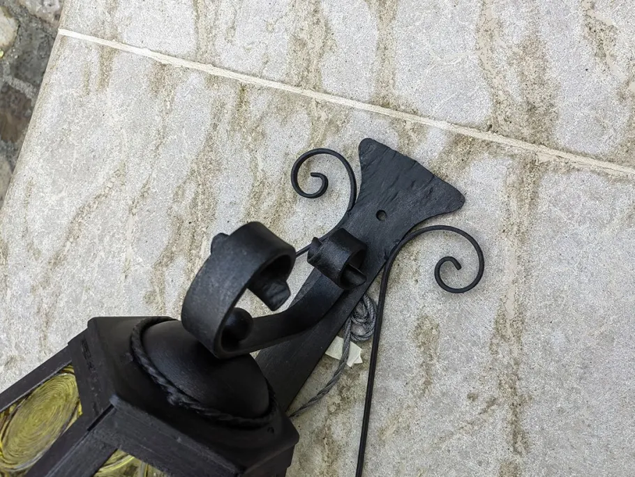 Clearance Pamono Antique Wrought Iron Lantern Wall Light