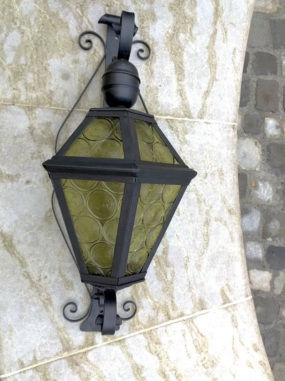 Clearance Pamono Antique Wrought Iron Lantern Wall Light