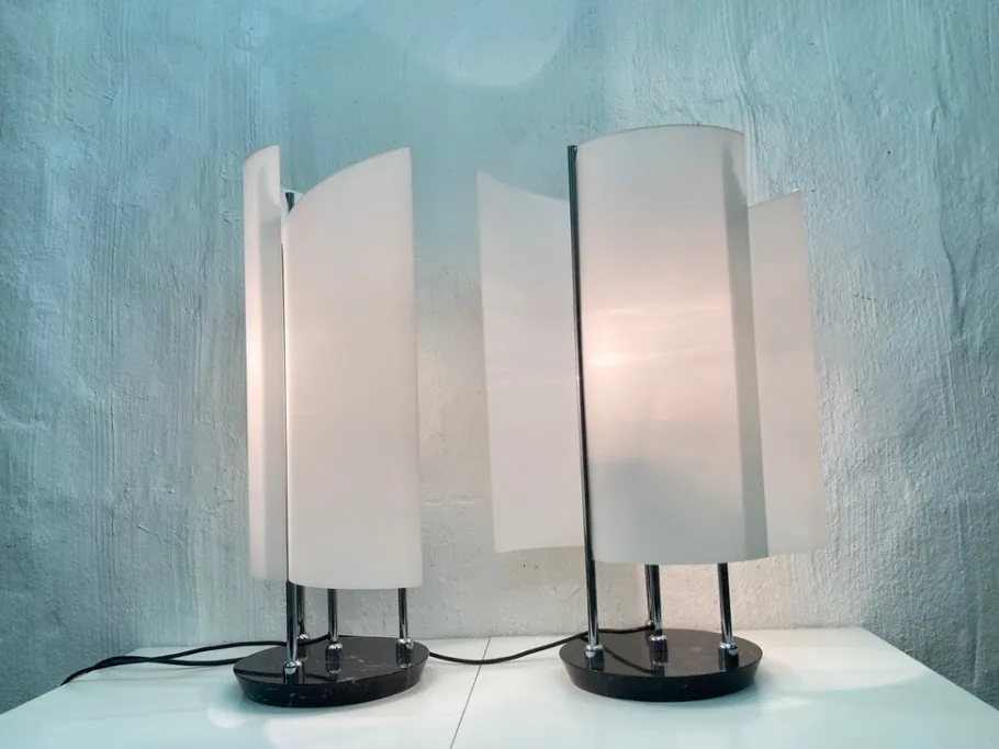 Discount Pamono Arianna Table Lamps by Bruno Gecchelin for Oluce, 1990, Set of 2