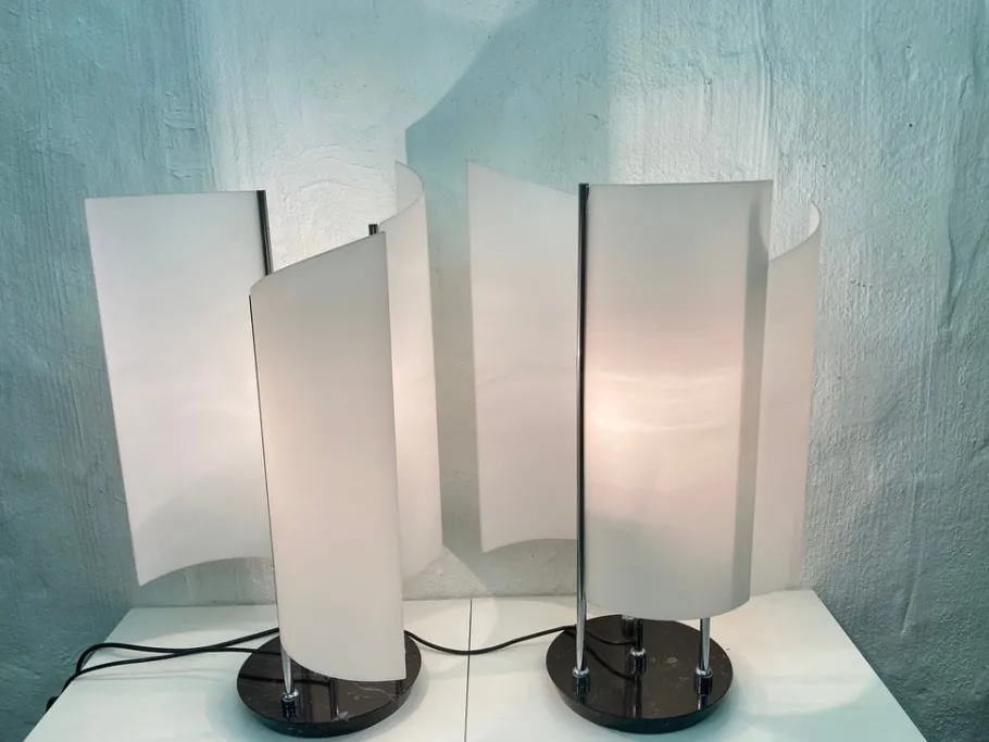 Discount Pamono Arianna Table Lamps by Bruno Gecchelin for Oluce, 1990, Set of 2