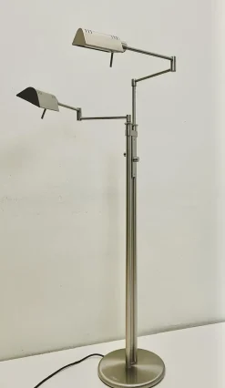Clearance Pamono 2-Arm Swing Twin Reading Floor Lamp from Holtkotter Leuchten, 1980s